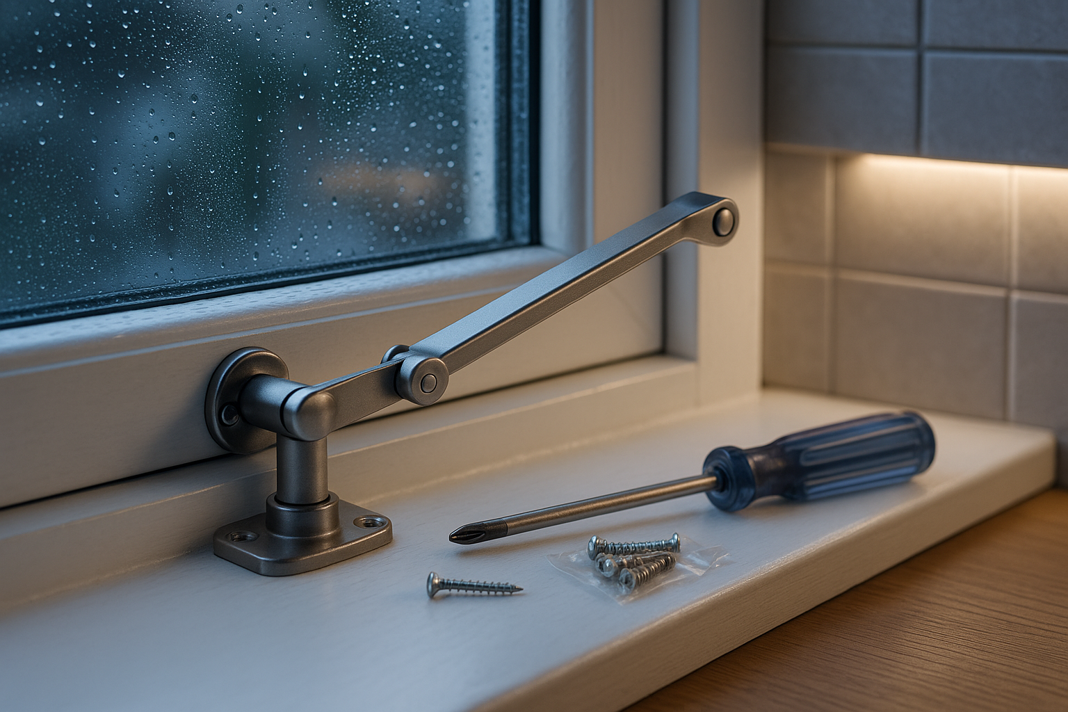 Installatie kierstandhouder op raam