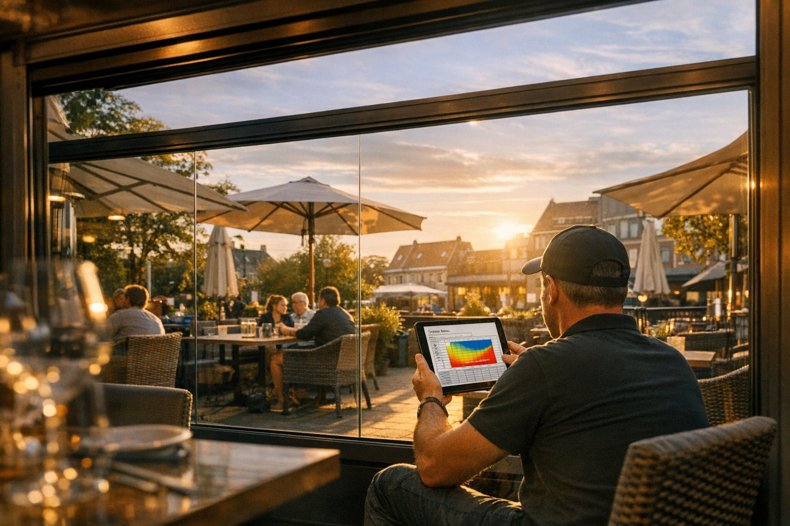 Terrasoriëntatie en zonwering voor horeca