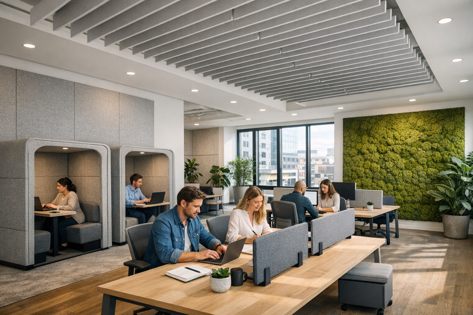 Kantoor interieur design met akoestische oplossingen