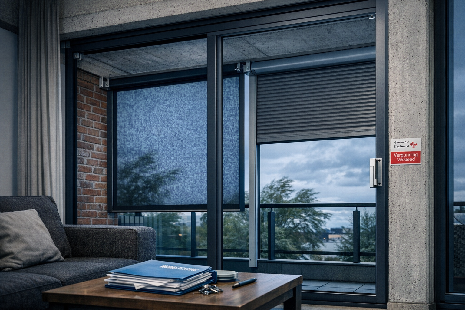 Verschillende zonweringsystemen voor geveltypes