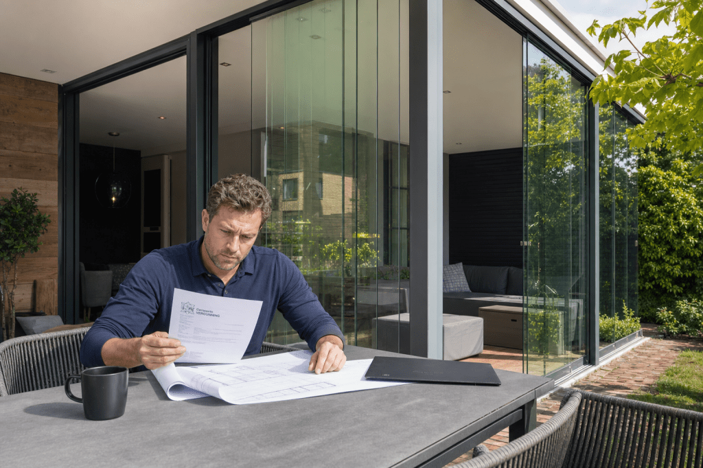 Welke vergunningen en bouwregels gelden er bij het plaatsen van glazen schuifwanden aan je veranda of uitbouw?