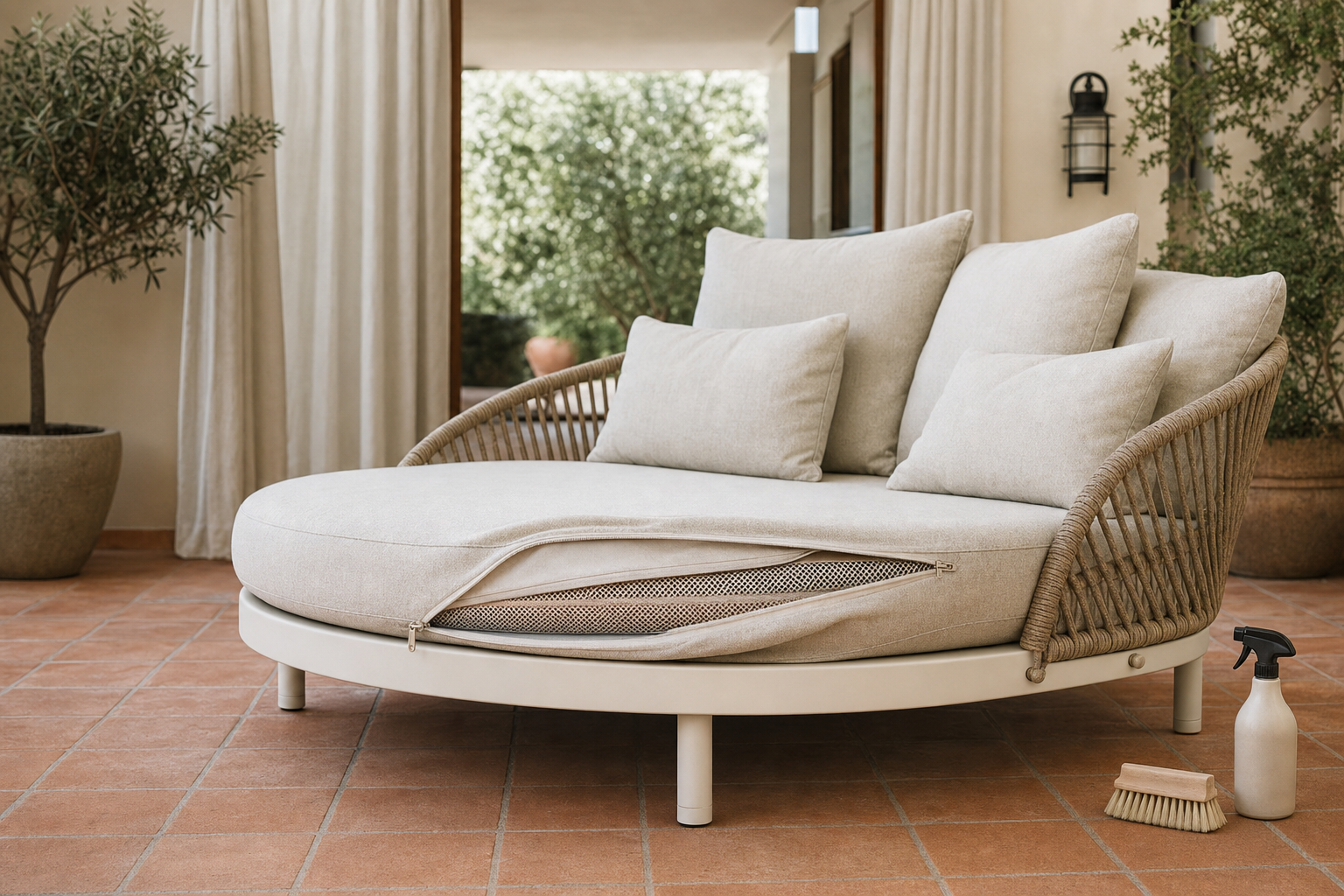 Onderhoudsvriendelijke loungebed materialen